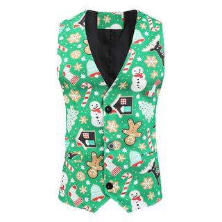Christmas Buttoned Vest