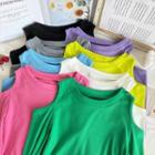 Cutout-shoulder Crop T-shirt In 8 Colors