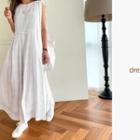 Linen Blend Plaid Maxi Dress