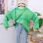 Loose-fit Gradient Knit Sweater Green - One Size