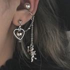 Heart Faux-pearl Earring