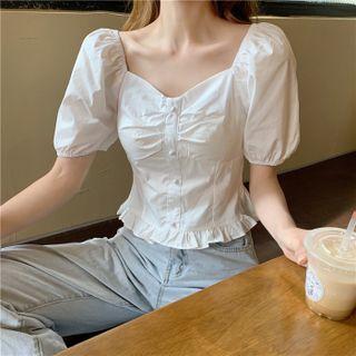 Puff Sleeve Ruffled Blouse
