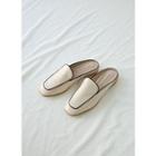 Contrast-piping Backless Loafers