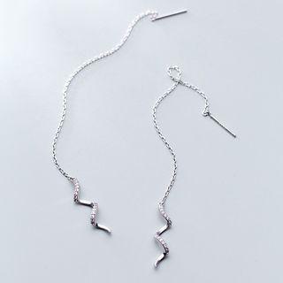 925 Sterling Silver Swirl Dangle Earring 1 Pair - S925 Silver - Silver - One Size