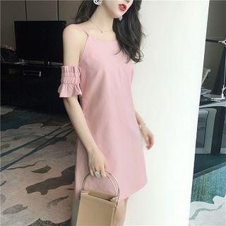Plain Loose-fit High-waist Sleeveless Dress