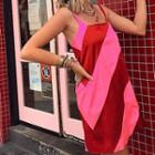 Spaghetti Strap Striped Mini Shift Dress