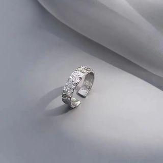 Textured Alloy Ring Silver - One Size