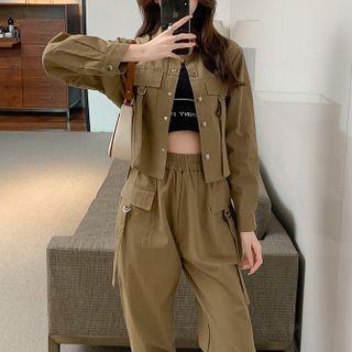 Set: Shirt Jacket + Cropped Cargo Pants