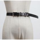 Alloy Faux Leather Belt Black - One Size