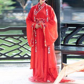 Long-sleeve Hanfu Top / Maxi Skirt / Maxi Dress / Set
