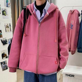Hooded Loose-fit Plain Jacket