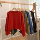 Round-neck Lantern Long-sleeve Knit Top Sweater