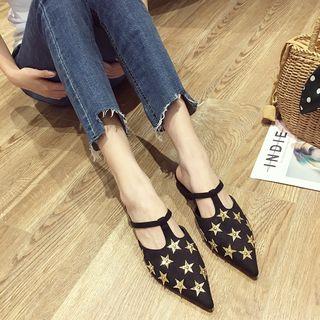 Star-accent Pointed Mules