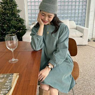 Corduroy A-line Dress Green - One Size