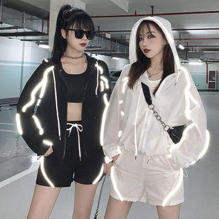 Reflexive Trim Hooded Jacket / Shorts