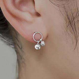 Bead Alloy Fringed Earring 1 Pair - Earring - With Earring Backs - Silver - One Size