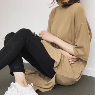 Slit Side Short-sleeve T-shirt Dress