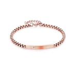 Simple And Fashion Plated Rose Gold Geometric Rectangular 316l Stainless Steel Bracelet With Cubic Zirconia Rose Gold - One Size