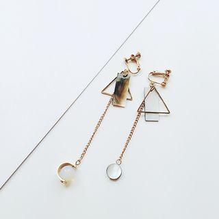 Beaded Drop Geometric Earrings