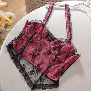 Lace Camisole Top Red - One Size