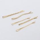 Twisted Bobby Hair Pin Set Of 5 Gold - One Size