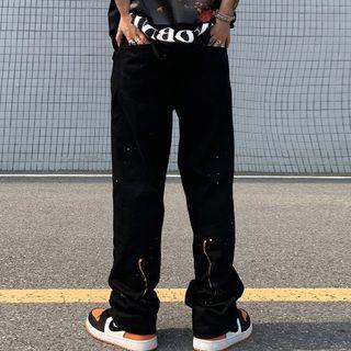 Splash Ink Print Jeans