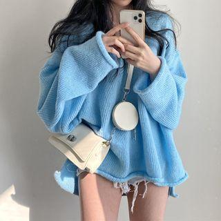 Dip Back Oversized Plain Sweater