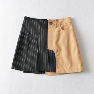 Pinstriped Panel Mini A-line Skirt