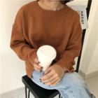 Round-neck Long-sleeve Knit Sweater