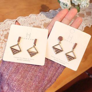 Houndstooth Geometric Drop Earring