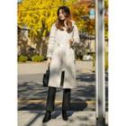 Hooded Faux-fur Lined Quilted Coat Ivory - One Size