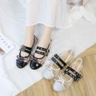 Clear Panel Double Straps Flats