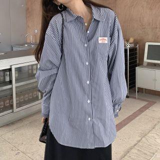 Oversized Striped Long-sleeve Shirt