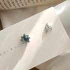 Non-matching Alloy Mermaid Tail Glass Bead Earring 1 Pair - 925 Silver Stud - Silver - One Size