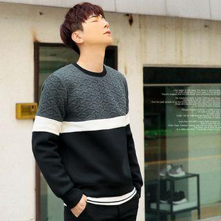 Color-block Embossed Neoprene Sweatshirt