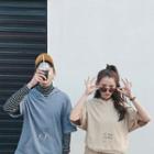 Couple Matching Set: Hooded 3/4 Sleeve T-shirt + Shorts