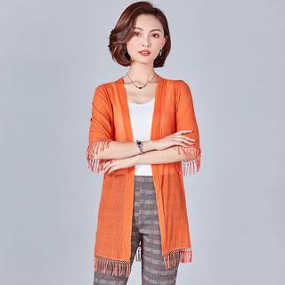 Fringe Elbow-sleeve Light Jacket