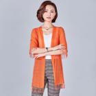 Fringe Elbow-sleeve Light Jacket