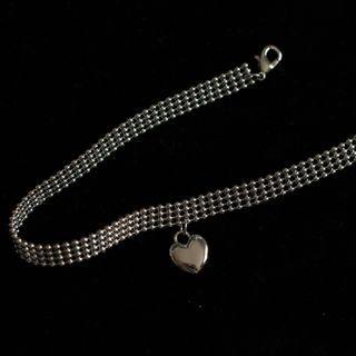 Heart Pendant Choker 1 Pc - Silver - One Size
