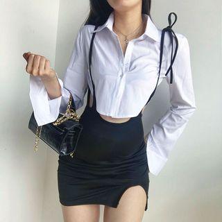 Suspender Mini Pencil Skirt