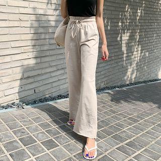 Colored High-waist Wide-leg Pants