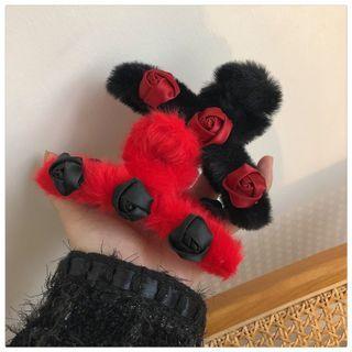 Rose Chenille Hair Clamp