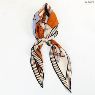 Print Light Scarf Horse - Orange - One Size