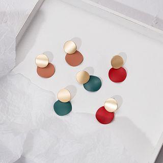 Matte Alloy Disc Earring