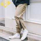 Zipper-hem Straight-cut Jogger Pants