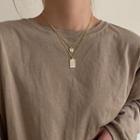 Pendant Layered Necklace Set - Gold - One Size
