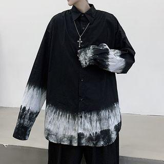 Tie-dye Oversize Long-sleeve Shirt