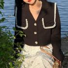 Frill Trim Cropped Blazer