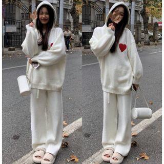 Heart Print Hoodie / Pants