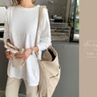 Long-sleeve Plain Cotton T-shirt